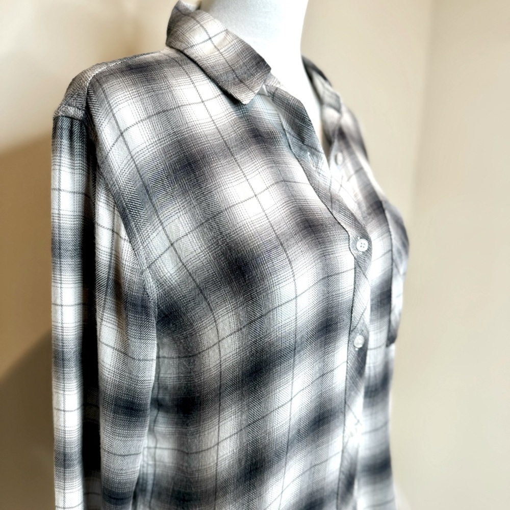 Rails Dylan Plaid Button-Up Shirt / Smoke Ivory S… - image 5
